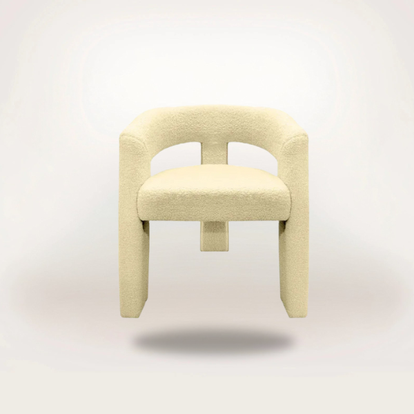 Norma Organic Armchair – Elegant Minimalist Reception Bouclé Beige