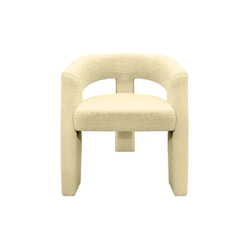 Norma Organic Armchair – Elegant Minimalist Reception Bouclé Beige