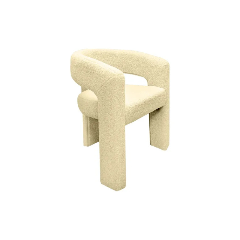 Norma Organic Armchair – Elegant Minimalist Reception Bouclé Beige
