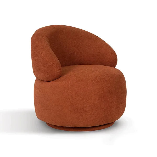 Aimê Swivel Armchair – Organic Bouclé Upholstery