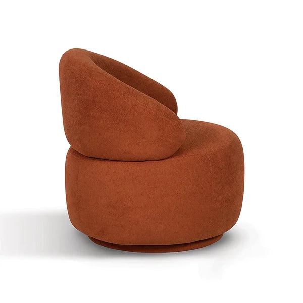 Aimê Swivel Armchair – Organic Bouclé Upholstery