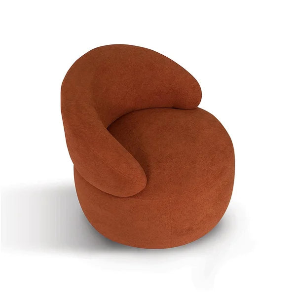 Aimê Swivel Armchair – Organic Bouclé Upholstery