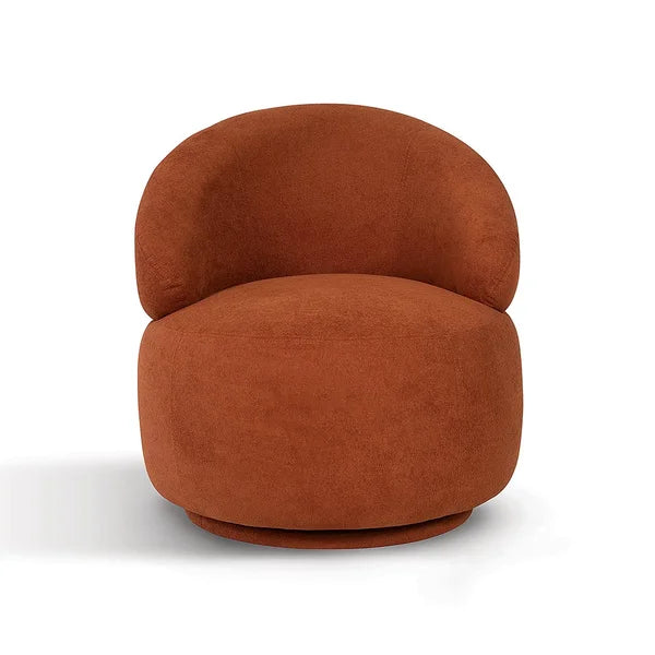 Aimê Swivel Armchair – Organic Bouclé Upholstery