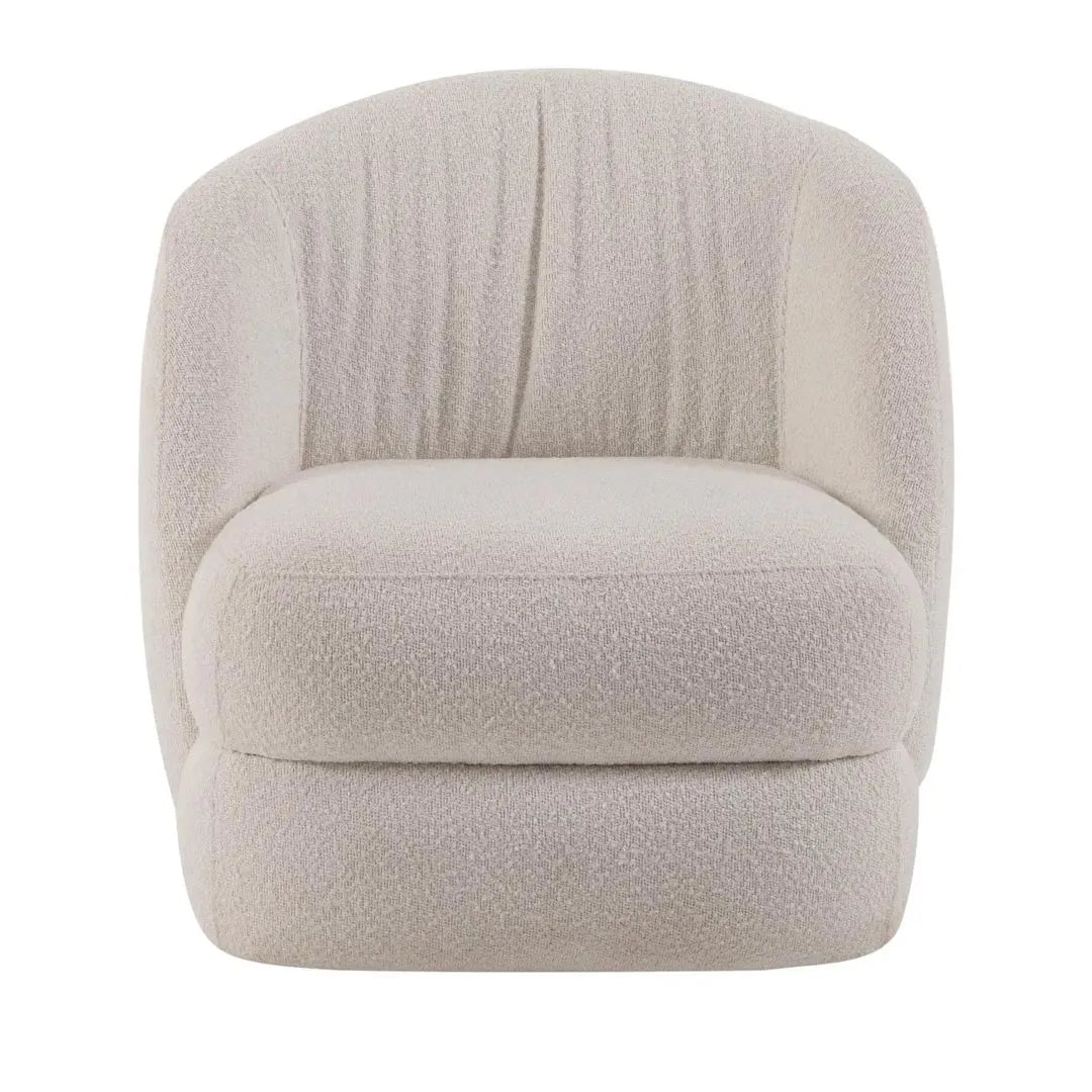Biscuit Armchair – Super Bouclé Fabric in Cream with USB Port
